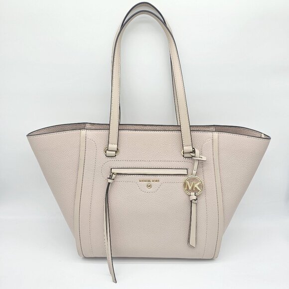 Michael Kors Carine Medium Pebbled Leather Tote Bag, Soft Pink - Picture 1 of 16